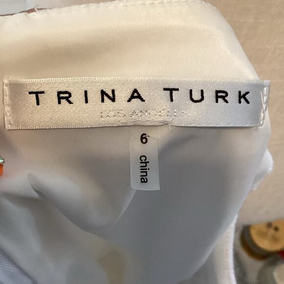 TRINA TURK NEW SEAL BEACH WHITE DRESS SIZE 6 - Picture 7 of 9